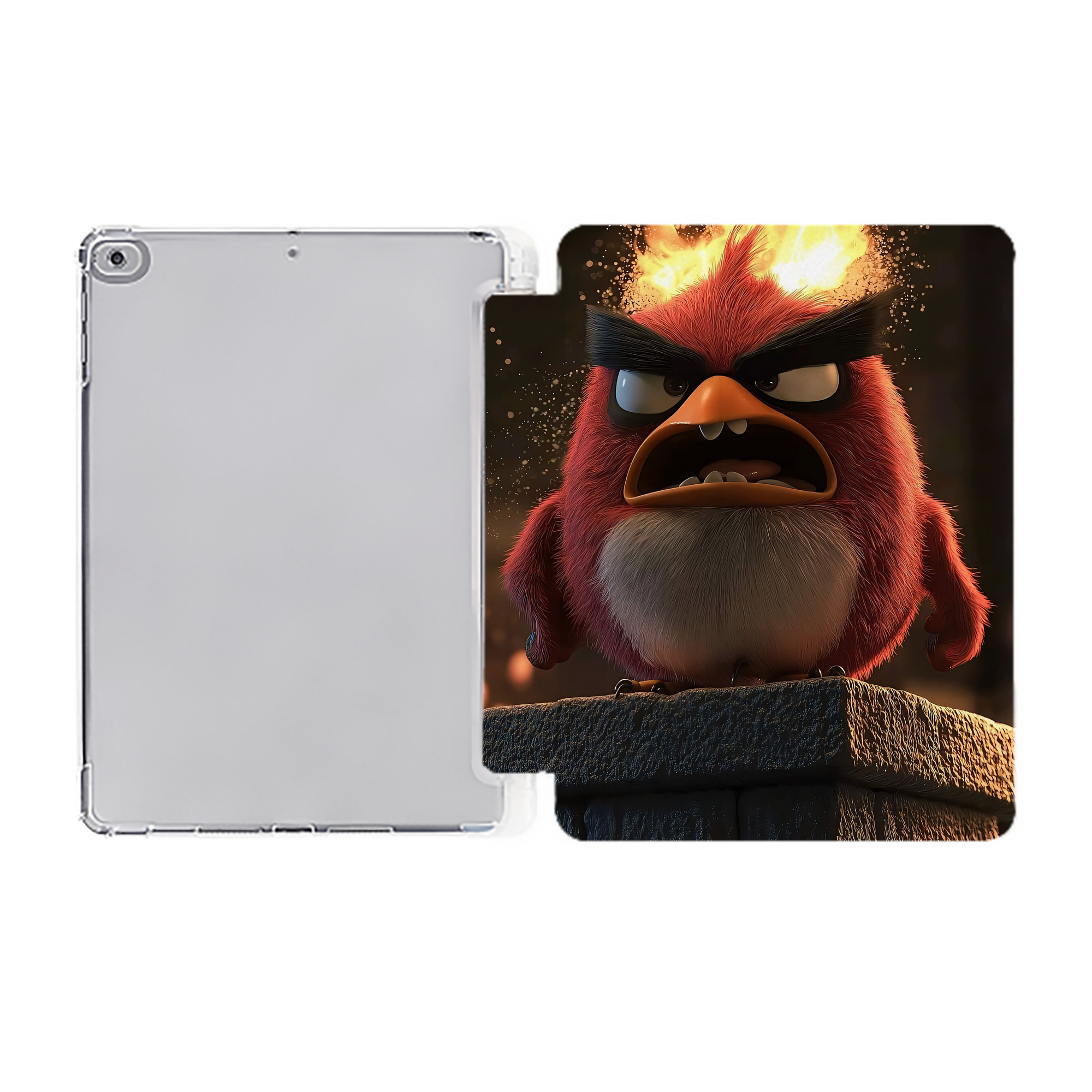 （画像用） Angry Birds アングリーバード IPad ケース ペン収納付き 三つ折りスタンド PUレザー×シリコン 対応機種9.5/10.5/10.9インチ